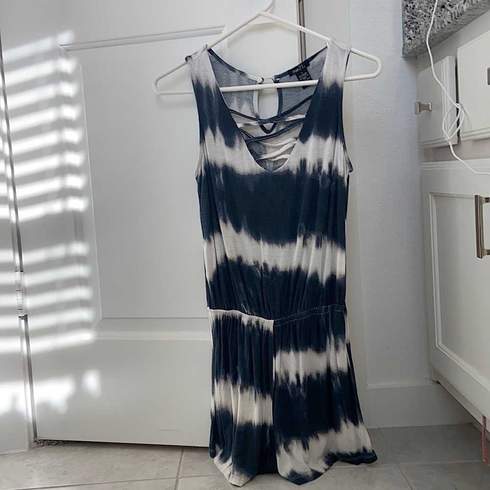 Tie die blue/white romper XS-S